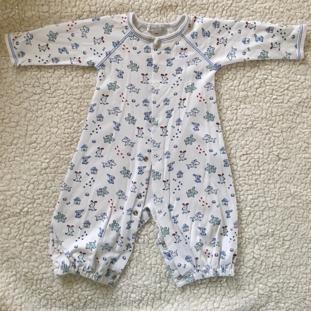 Kissy Kissy NB One Suit Dog Doghouse Paw prints